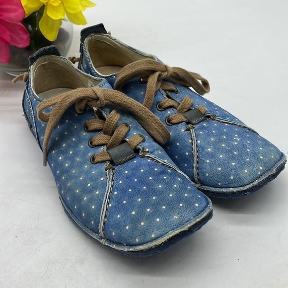 Rovers made in Portugal Blue Leather Lace Up Handmade Shoes Sz 37. SNK2313B - Picture 1 of 8